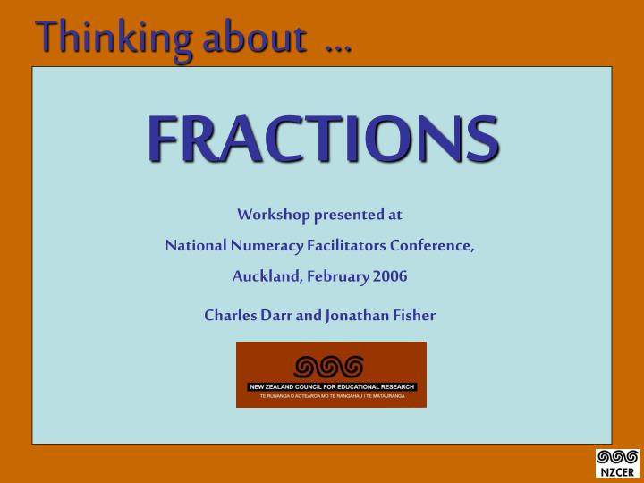 workshop presented at national numeracy facilitators conference auckland february 2006