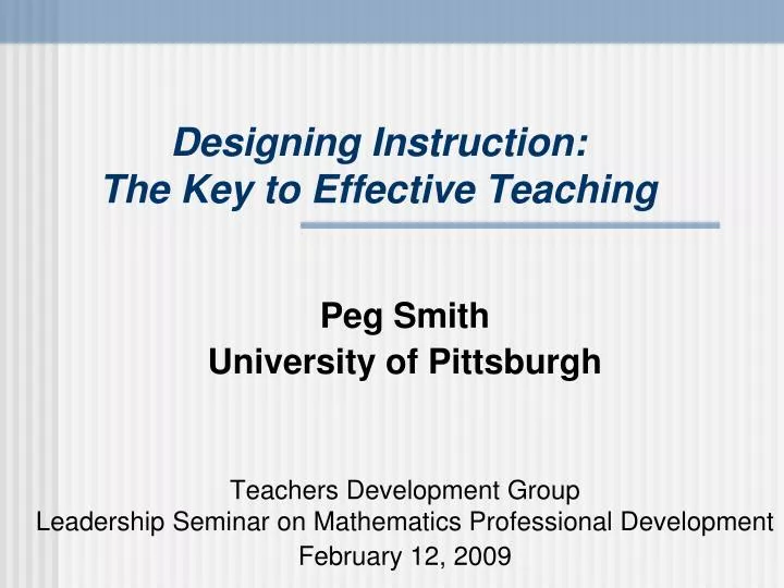 designing instruction the key to effective teaching