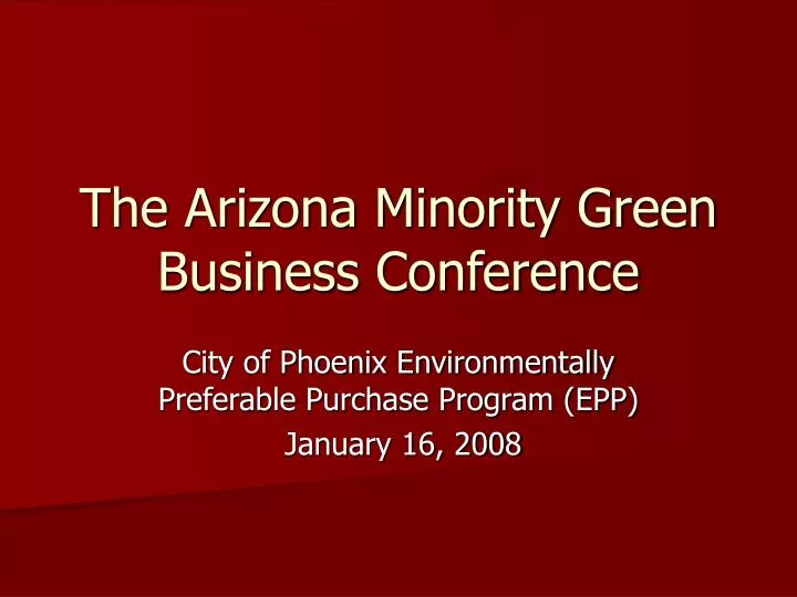 the arizona minority green business conference