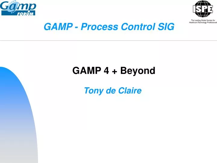 gamp process control sig