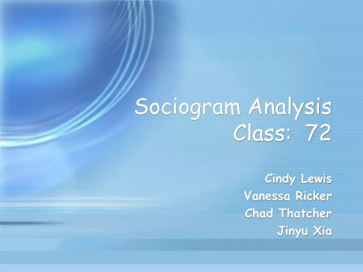 sociogram analysis class 72