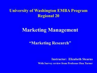 University of Washington EMBA Program Regional 20