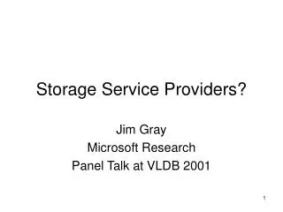 Storage Service Providers?