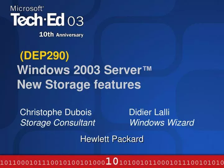 dep290 windows 2003 server new storage features