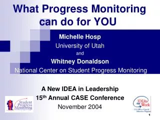 What Progress Monitoring can do for YOU
