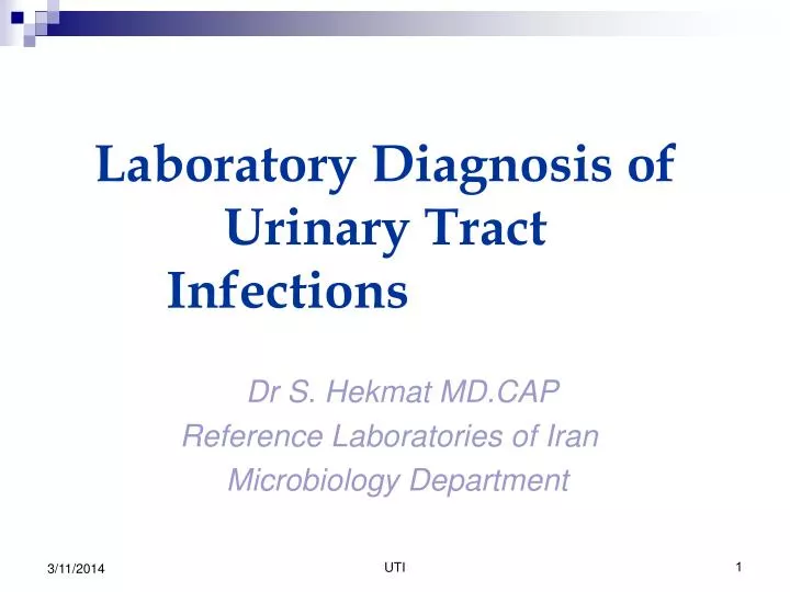 laboratory diagnosis of urinary tract infections