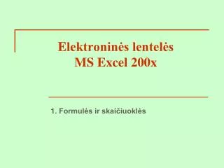 E lektroninės lentelės MS Excel 200x
