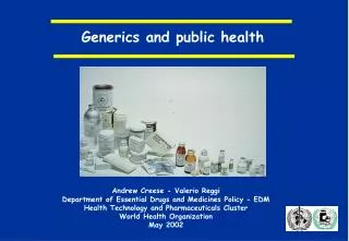 Generics and public health