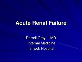 Acute Renal Failure