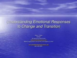 Understanding Emotional Responses to Change and Transition