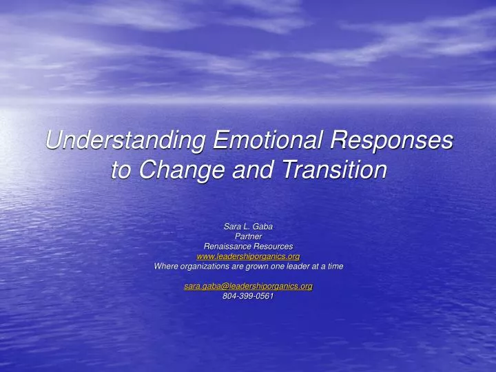 understanding emotional responses to change and transition
