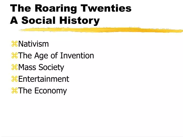 the roaring twenties a social history