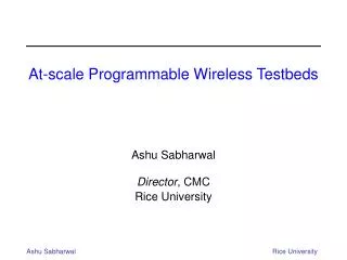 At-scale Programmable Wireless Testbeds