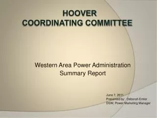Hoover Coordinating committee