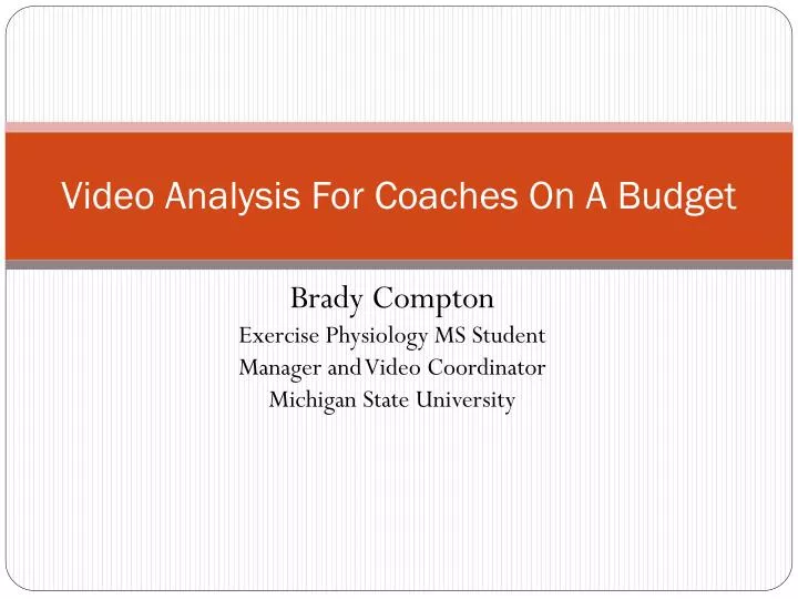 video analysis for coaches on a budget