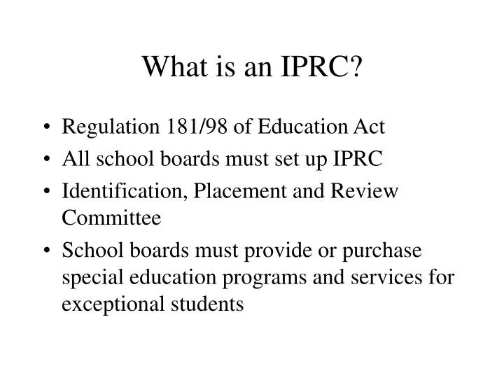 what is an iprc