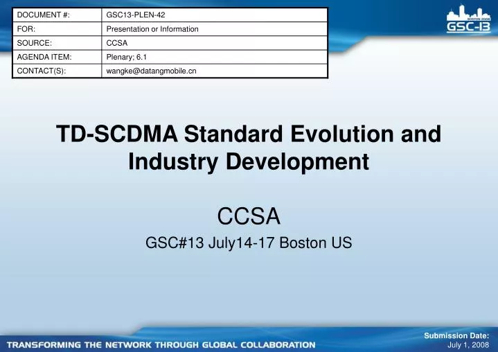 td scdma standard evolution and industry development