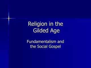 Religion in the Gilded Age