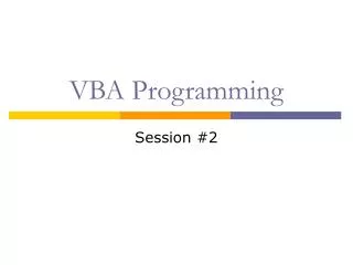 VBA Programming