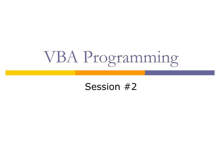 vba programming