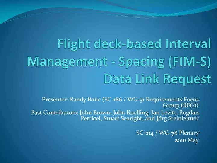 flight deck based interval management spacing fim s data link request