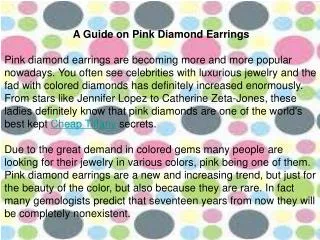 A Guide on Pink Diamond Earrings