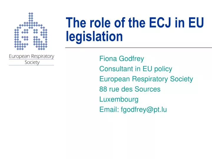 the role of the ecj in eu legislation