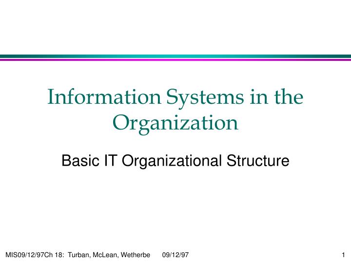 information systems in the organization