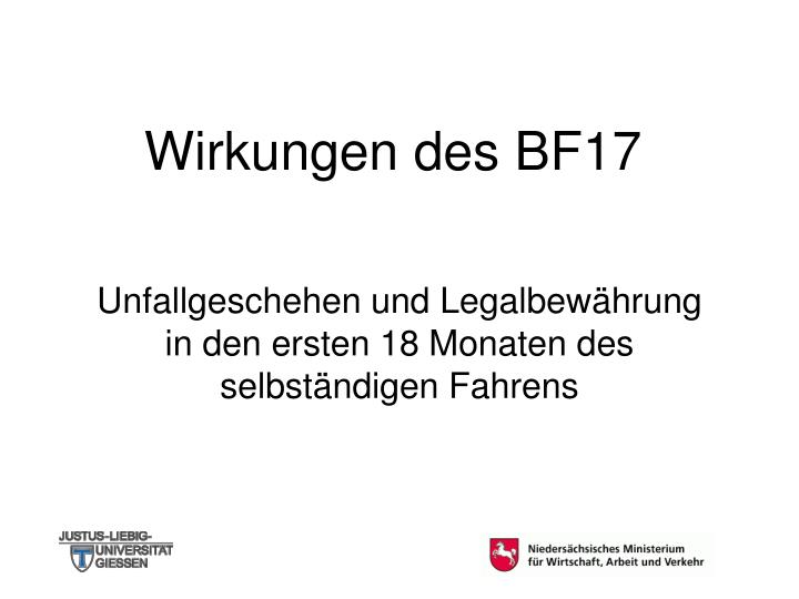 wirkungen des bf17