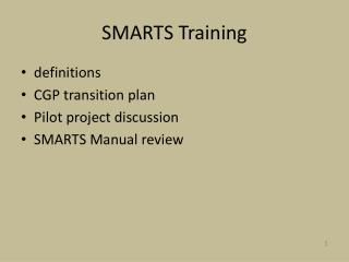 SMARTS Training