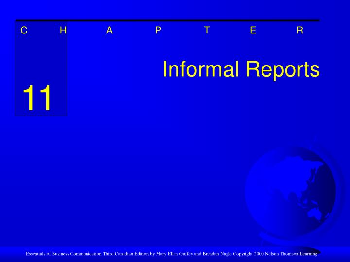 informal reports