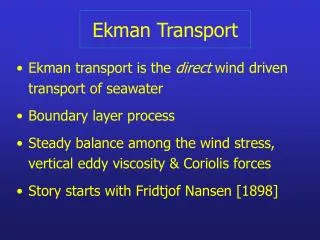 Ekman Transport