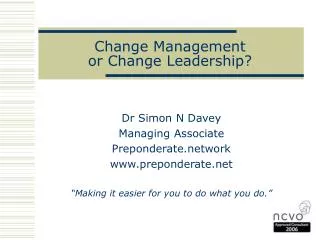 Change Management or Change Leadership?