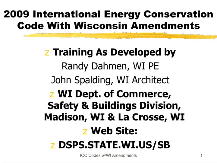 2009 international energy conservation code with wisconsin amendments