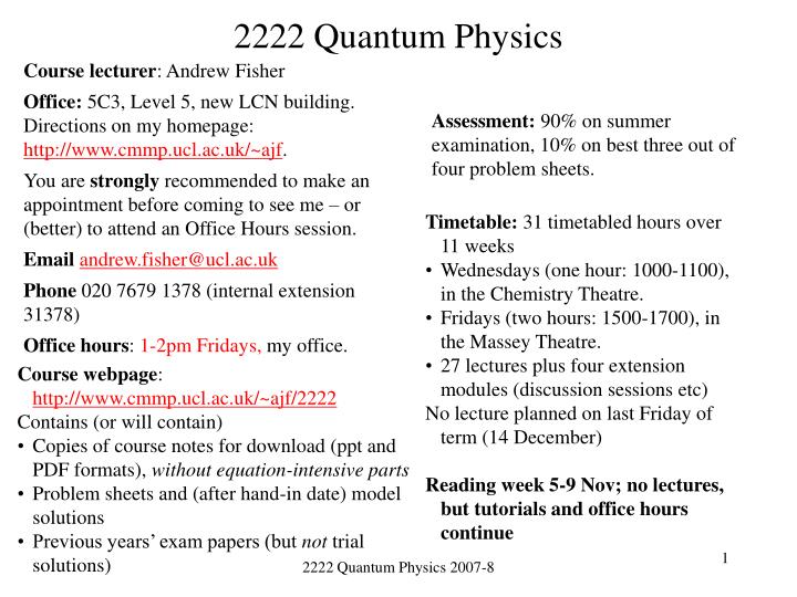 2222 quantum physics