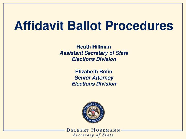 affidavit ballot procedures