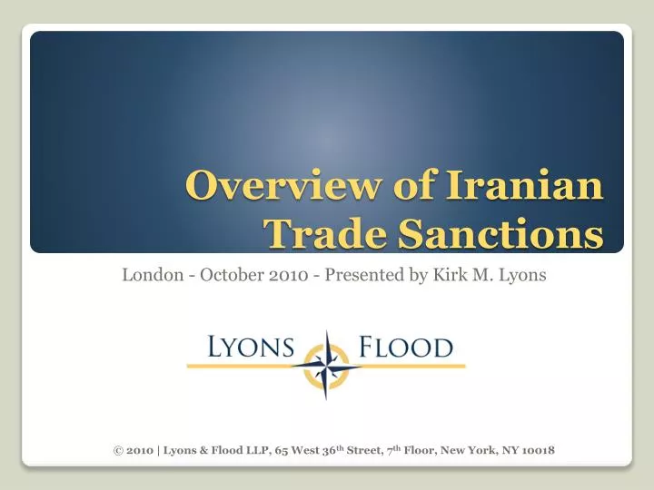 overview of iranian trade sanctions