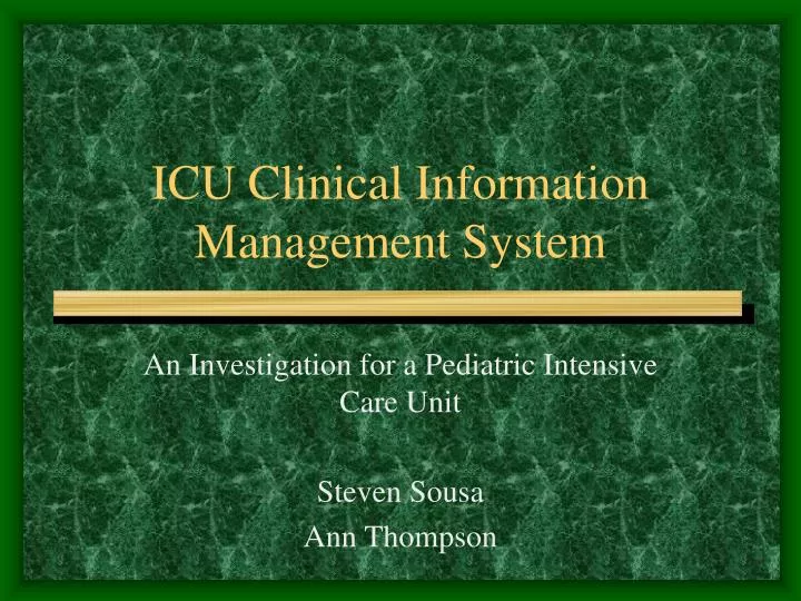 icu clinical information management system