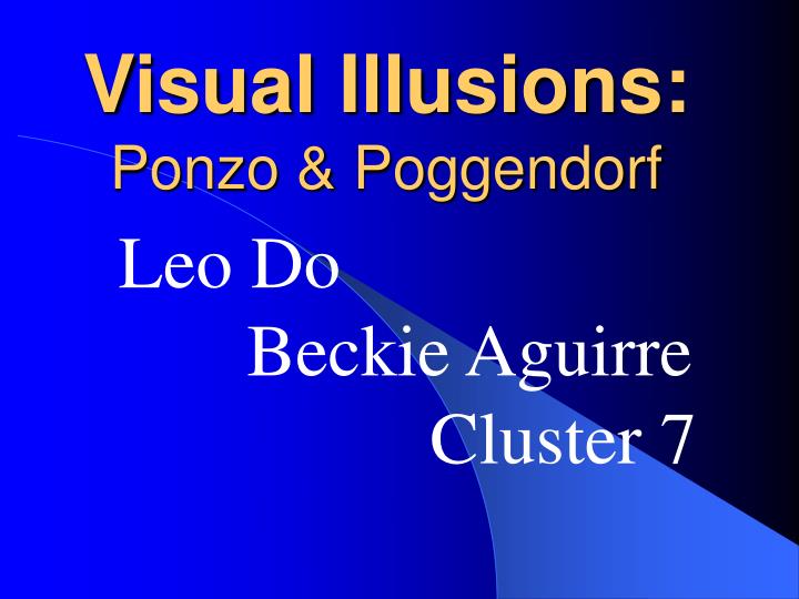 visual illusions ponzo poggendorf