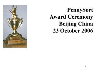 PennySort Award Ceremony Beijing China 23 October 2006