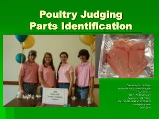 Poultry Judging Parts Identification