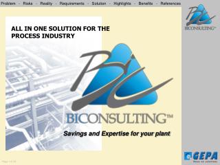Savings and Expertise for your plant