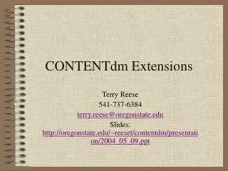 CONTENTdm Extensions