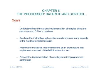 CHAPTER 5 THE PROCESSOR: DATAPATH AND CONTROL