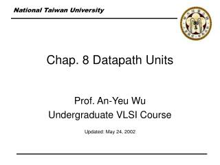 Chap. 8 Datapath Units