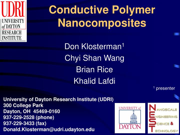 conductive polymer nanocomposites