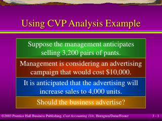 Using CVP Analysis Example