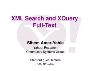 XML Search and XQuery Full-Text