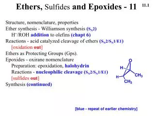 Ethers, Sulfides and Epoxides - 11