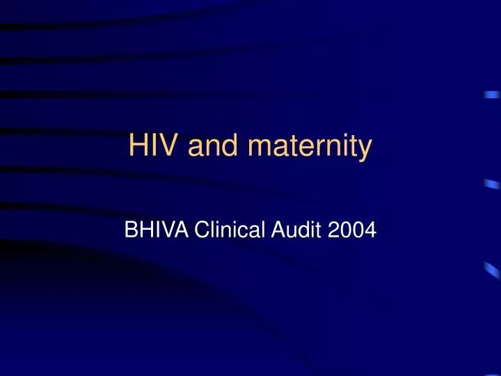 hiv and maternity